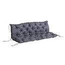 Outsunny 3 Seater Outdoor Seat Pads Bench Swing Chair Replacement Cushions Backrest for Patio Garden, Dark Grey