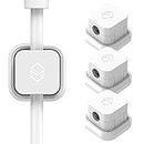 Sinjimoru Adhesive Magnetic Cable Clip, Cord Organizer Compatible with Most Type Cables. Multipurpose Cable Management, Cable Organizer in Car or Office, Magnetic Cable Holder, White 3 Pack.
