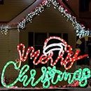 Retisee 24 Inch Jumbo Merry Christmas Neon Light Outdoor Large Merry Christmas Neon Signs Waterproof LED Christmas Sign for Indoor Home Window Party Garage Walls (Hat)