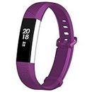 Fcloud Sport Watch Bands Compatible with Fitbit Alta/Fitbit Alta HR Soft Water Proof Fitness Straps for Women Men（Purple，Small）