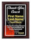 Personalized Coach Gift Plaque 6x8 Award - Choose From Multiple Sports Available. Customize Now!