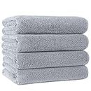 Polyte Quick Dry Lint Free Microfibre Bath Towel, 76 x 145 cm, Pack of 4 (Grey)