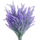 12 Bundles Artificial Lavender Flowers for Faux Bouquets, Fake Wild Stems, 14x2"