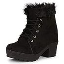 commander shoes Latest Casual Boots for Girls and Women (39, Black, 812)