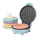 Giles & Posner EK4214GSBL Mini Waffle Maker – Non-Stick Waffle Iron Machine, For Belgian & American Style Waffles, Sweet/Savoury Snacks Desserts, Compact, 11.5 cm Round Cooking Plate, Pastel Blue