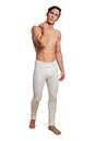 Cottonique Men's Thermal Base Layer Long Johns with Fly Size (AU, Alpha, X-Large, Regular, Regular, Natural)