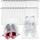 DAWNTREES 20 Pack Shoe Bags,Travel Accessories,Transparent Travel Shoe Bags for Travel Large Clear Shoes Organizers Storage Pouch with Rope for Men and Women.