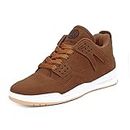 Bacca Bucci Men's Ultraforce Mid-top Athletic-Inspired Retro Fashion Casual/Outdoor Sneakers - Tan, Size UK7