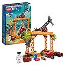 LEGO 60342 City Stuntz Desafío Acrobático: Ataque del Tiburón, Juguete de Construcción Pirata, Moto Acrobática, Mapa y Cofre del Tesoro