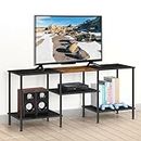TV Stands for Living Room Black Entertainment Center with Storage for 50 inch TV Console Table for Bedroom Office