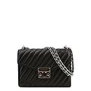 Michael Michael Kors Women's Medium Rose Quilted Leather Flap Bag in Black, Style 35T0SX0L2U