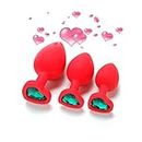 sensensen 3 Piece Silicone Heart Plúg Gây Anâl Plug Red Toys