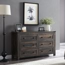 T4TREAM Farmhouse 6 Drawers Dresser Chests for Bedroom, Wood Rustic Wide Chset o