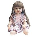Himaja Little Shopee™ | Imported Silicone Body Reborn Girl Baby Doll Big Size| Realistic Looking with Long Hairs | Gift for Childrens| Home Decor | Multi Color | Size 55cm (Multicolor3)