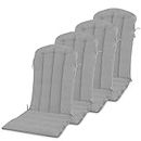 YEFU Adirondack Chair Cushion, Rocking Chair Cushions with Straps, Folding Patio Chair Pad for Indoor and Outdoor, 19.7x18.9x1.5 Inch, Gray, 4-Pack