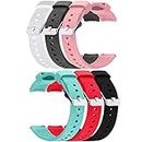 FitTurn 6pack Bands Compatible with IP67 Waterproof Sports Tracker Watch Replacement Soft Straps Silicone Watch Band Strap with Quick Release Pins for IP67 Fitness Watch Activity Tracker (SixColors)