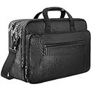 Mancro Laptop Bag 17 Inch, Large Laptop Messenger Shoulder Bag Expandable with 2 Compartments for Men Women, Waterproof Business Travel Work Bag Briefcase for 17 inch Notebook Computer Tablet, Black