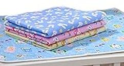 Fareto Nappy Changing Mat/Sleeping mats/Water Proof Bed Protector with Foam Cushioned for New Born Baby 4 Sheets (0-3 Months)(Size: L-21Inchs, B-17Inchs)