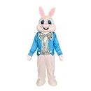 MatGui Easter Rabbit Bunny Rabbit Mascot Costume Adult Size Fancy Dress, Blue, 5'3''-6'1''