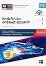 Bitdefender - 1 Computer,1 Year - Internet Security | Windows | Latest Version | Email Delivery in 2 Hours- No CD |