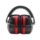 The AutoStory BDS Safety Premium Ear Muffs: NRR:26dB SNR:33dB Adjustable & Foldable with Noise Reduction and Hearing Protection - Ideal for Shooting, Studying, Manufacturing, Construction (Red Black)