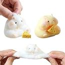 2 Pack Hamster Shaped Squeeze Toys,Sensory Fidget Toys for Stress Relief,Fun and Tricky Squishy Toy for Kids and Adults, for Easter, Christmas, and Birthdays