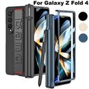 For Samsung Galaxy Z Fold 5 4 Full Case With S Pen Holder Wrist Strap Hard Cover