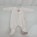 Burberry One Pieces | Burberry B Nova Check Footie Romper One Piece Outfit Clothes Unisex White 6 Mos | Color: Tan/White | Size: 6mb