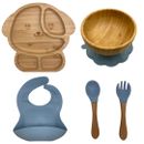 Bamboo tableware set for babies, toddlers and kids. 5 Piece set. Baby led weaing