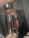 Western Amish Made horse bridle headstall with indian design