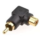 RUITEXUN RCA Right Angle Adapter, Gold Plated 90 Degree RCA Male to RCA Female Connector Plug Adapter