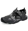 EZEREELL Closed Toe Men’s Outdoor Sandals, Waterproof Hiking Sandals 11 black