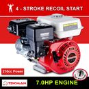 7HP Petrol Engine OHV Stationary Motor 4 Stroke Horizontal 20mm Shaft Recoil