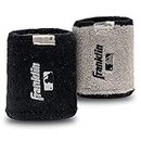 Franklin Sports MLB Wristbands - Xvent - Baseball + Softball - 4 inches - Breathable + Durable - Black/Grey,Black/Gray