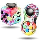 Steemjoey 2 PCS Fidget Toy Set, Fidget Pad, Fidget Toy Cube Sensory Toy Relieves Stress and Anxiety Toys Finger Toy Office Classroom Toy Gift for ADD, ADHD, Autism, Adults, Kids (Colour)