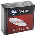 HP DVD-R 4.7GB Premium Recordable Digital Versatile Disc Slimcase 16x Speed (Pack of 10)