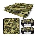 Mcbazel Vinyl Decal Protective Skin Cover Sticker for PS4 Slim Console & Controller (NOT for PS4 or PS4 Pro) - Green Camouflage