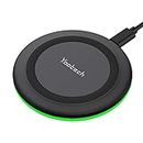 Yootech F500 USB Type C Pd Qi-Certified 10W Max Fast Wireless Charger Pad,Compatible with Cellular Phones(iPhone 12/Pro/Mini,Se2,11/Pro.Xr,Xs,X,8,Samsung Galaxy Series,Airpods Pro)(No Adapter)(Black)
