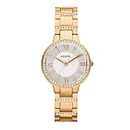 Fossil Watch for Women Virginia, Quartz Movement, 30 mm Rose Gold Stainless Steel Case with a Stainless Steel Strap, ES3284