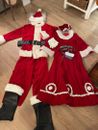 Vtg Professional Looking Santa Claus and Mrs. Claus Suit 8 Pieces Velvet + Dress