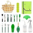 Succulent Tools Set Mini Indoor Gardening Tools Kit with Bag for Transplanting-Green