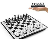 Mini Travel Tournament Chess Set 5.11'', Pocket Magnetic Folding Chess Board and Easy Carrying, Educational Toys/Gift for Kids and Adults
