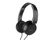 Roxel RX110 Lightweight Wired Foldable Headphones with Mic & Volume Control, On-Ear Headphones, Ergonomic Design, Answer Incoming Calls, Compatible with Android and IOS Devices (Black)