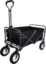 Heavy Duty Wagon Cart Swivel Collapsible Outdoor Utility Garden Beach Cart Black