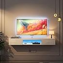 nifoti Floating TV Stand Wall Mounted with 20 Color LEDs,63" Modern TV Stand,Floating TV Cabinet Entertainment Center for 55 60 65 Inch TV,Wood TV Console with Storage for Living Room, Bedroom -White