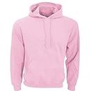 WearIndia Unisex-Adult Cotton Blend Neck Hooded Sweatshirt (Plain Hoodies-1_Baby Pink