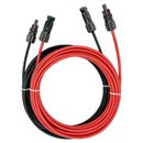 10 AWG Solar Panel Extension Cable PV Wire Solar Connectors Pair Black Red 6mm�²
