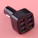 6 USB Port Fast Car Charger Adapter Fits For iPhone Android Mobile Cell Phone
