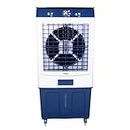 Cine Gold Everest 90 LTRS Heavy Duty Tower Air Cooler For Home/Office With Honeycomb Cooling, Powerful Air Throw & 3-Speed Control With Ice Toughened Glass Top Chamber (White & Navy Blue)