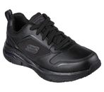 Zapatos de trabajo Skechers para hombre negro ajuste de arco cuero resistente al deslizamiento refrigerado por aire 200073